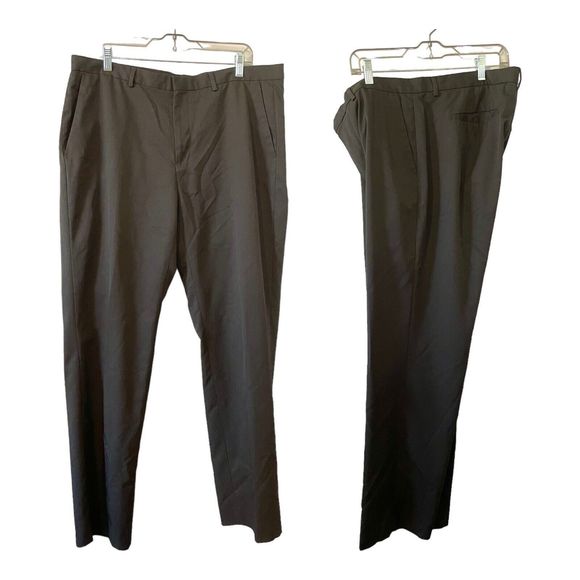 Calvin Klein Black Dress Slacks Pants Flat Front Luxury Feel Finish - Picture 3 of 9